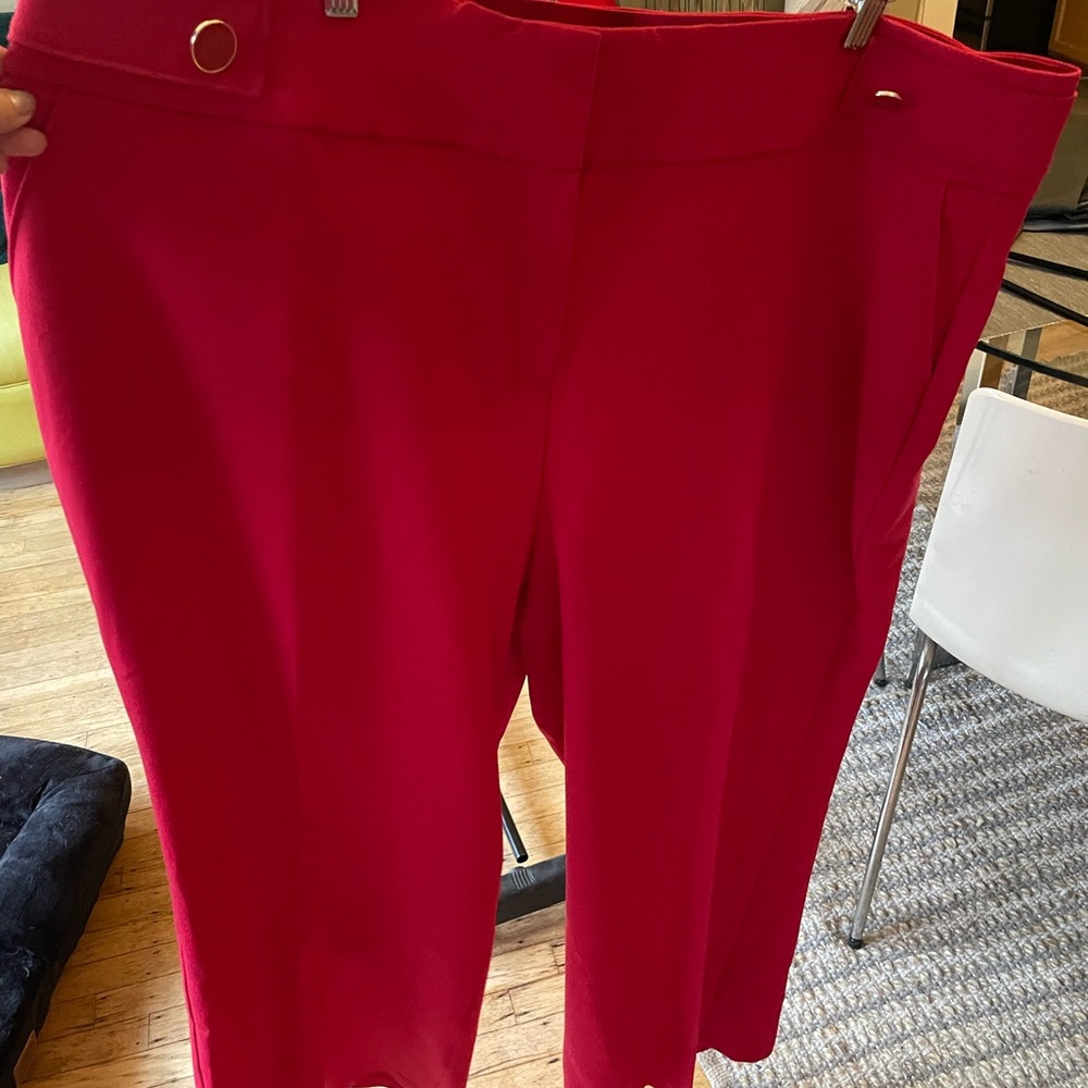 Lane Bryant Bright Red Cropped Stretch Pants